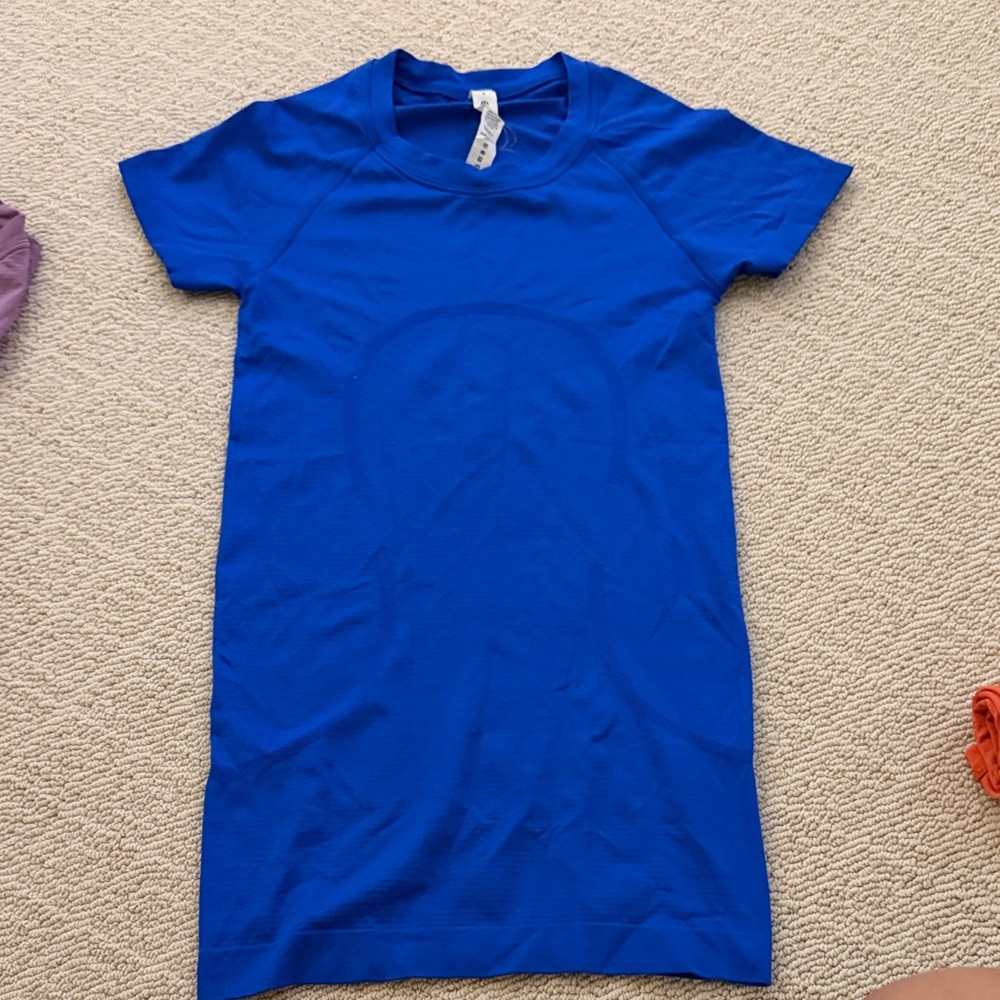 lululemon athletica Electric Blue Short Sleeve Knit Dress